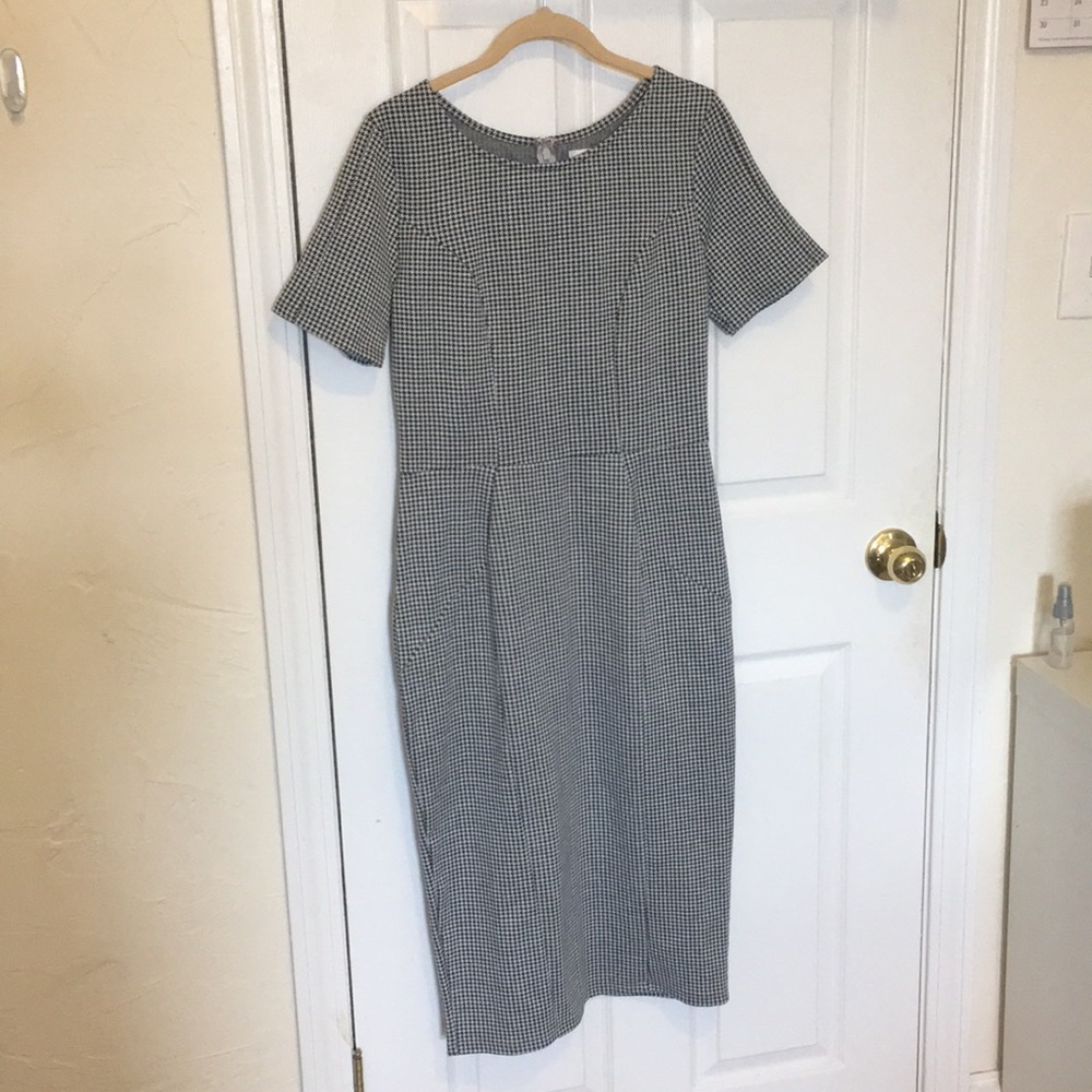 Unique Vintage Houndstooth Bodycon Dress
